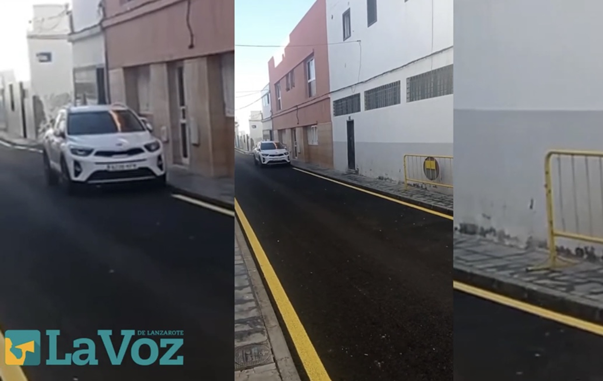 Calle de Arrecife en la que el Ayuntamiento ha eliminado los aparcamientos. Vídeo: La Voz