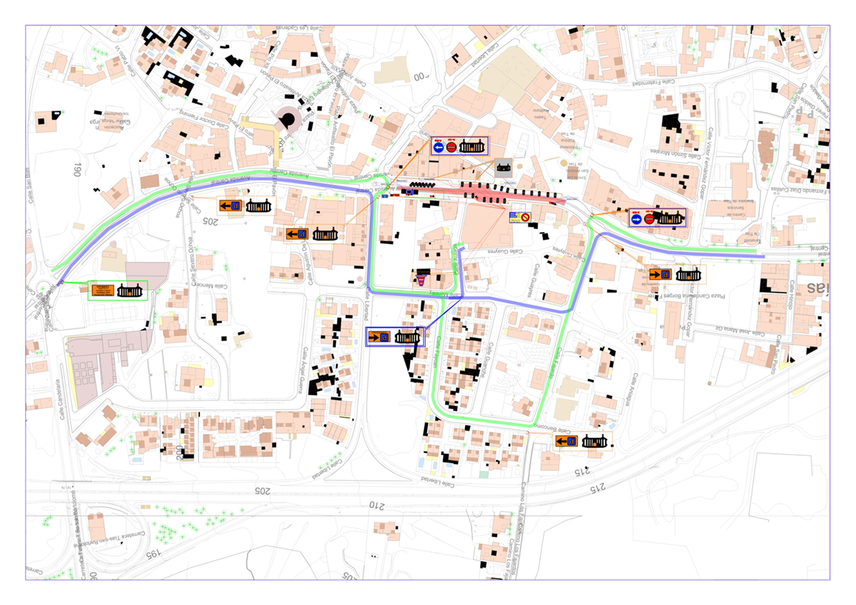 Mapa de los cortes en Tías