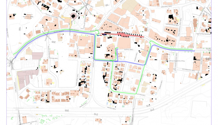 Mapa de los cortes en Tías