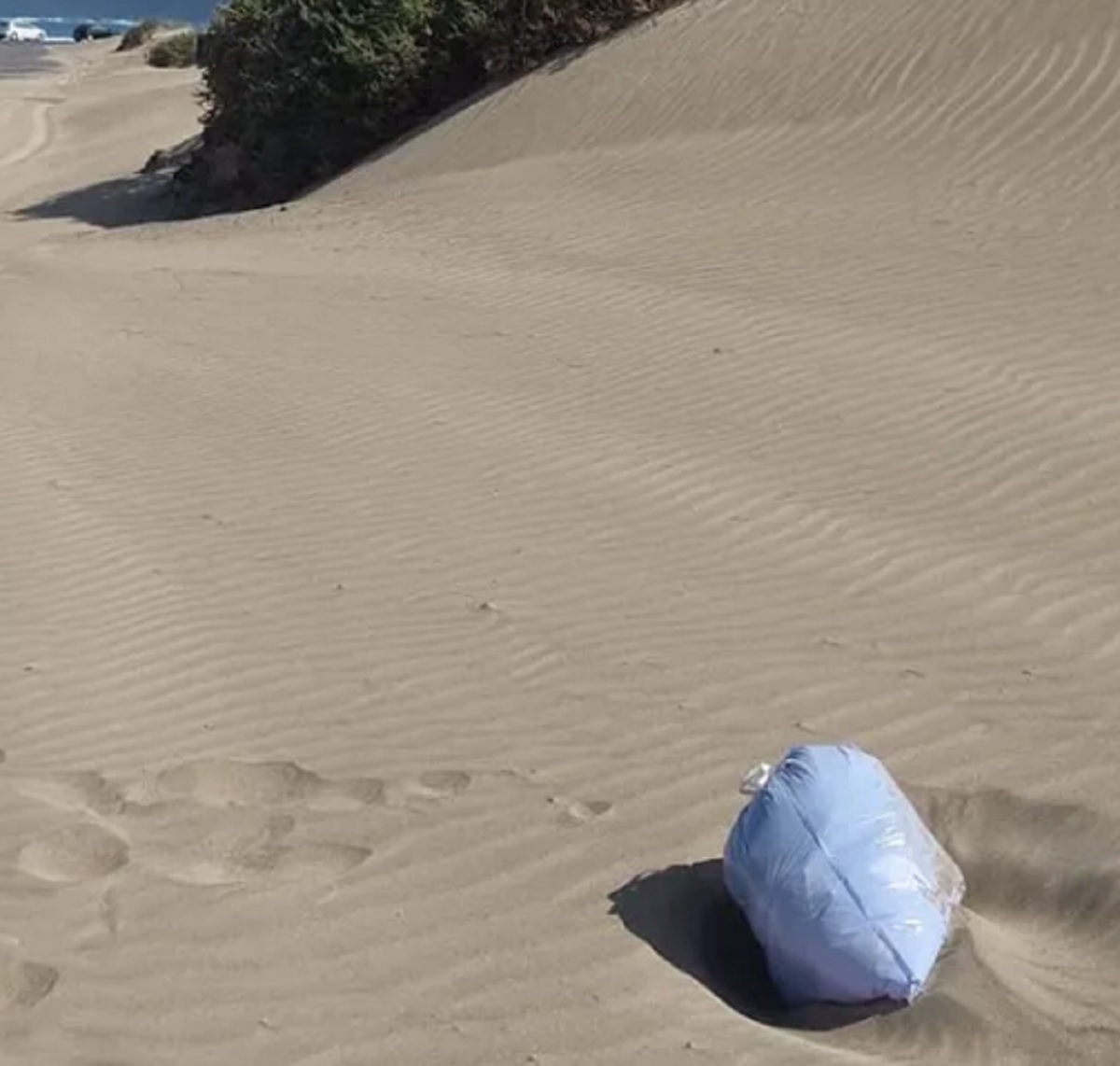 Basura en las dunas de Famara