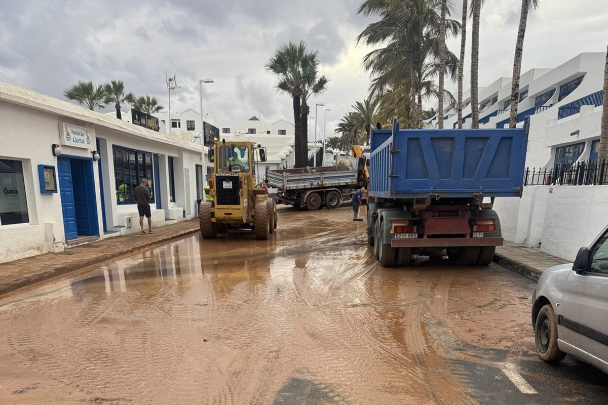 Consecuencias de las intensas lluvias este martes en Puerto del Carmen
