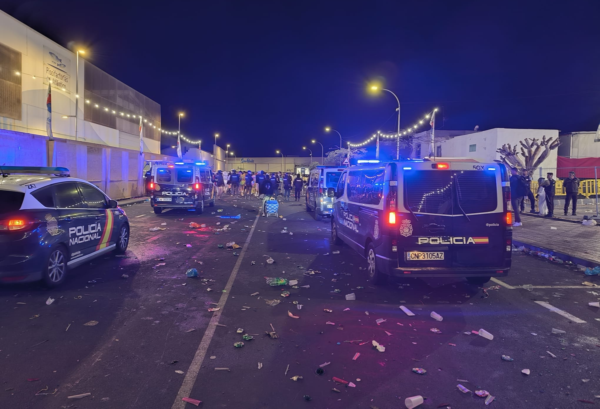 Dispositivo de seguridad de la Policía Nacional en Arrecife