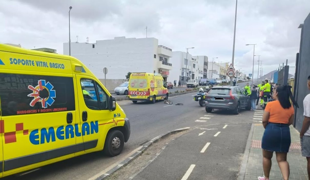 Atropello de una moto a un ciclista 