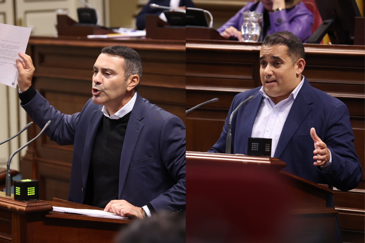 Oswaldo Betancort y Yoné Caraballo durante el debate por el Museo del Mar de Arrecife