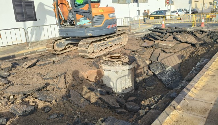 Estado de la vía afectada en Argana Estado de la vía afectada en Argana