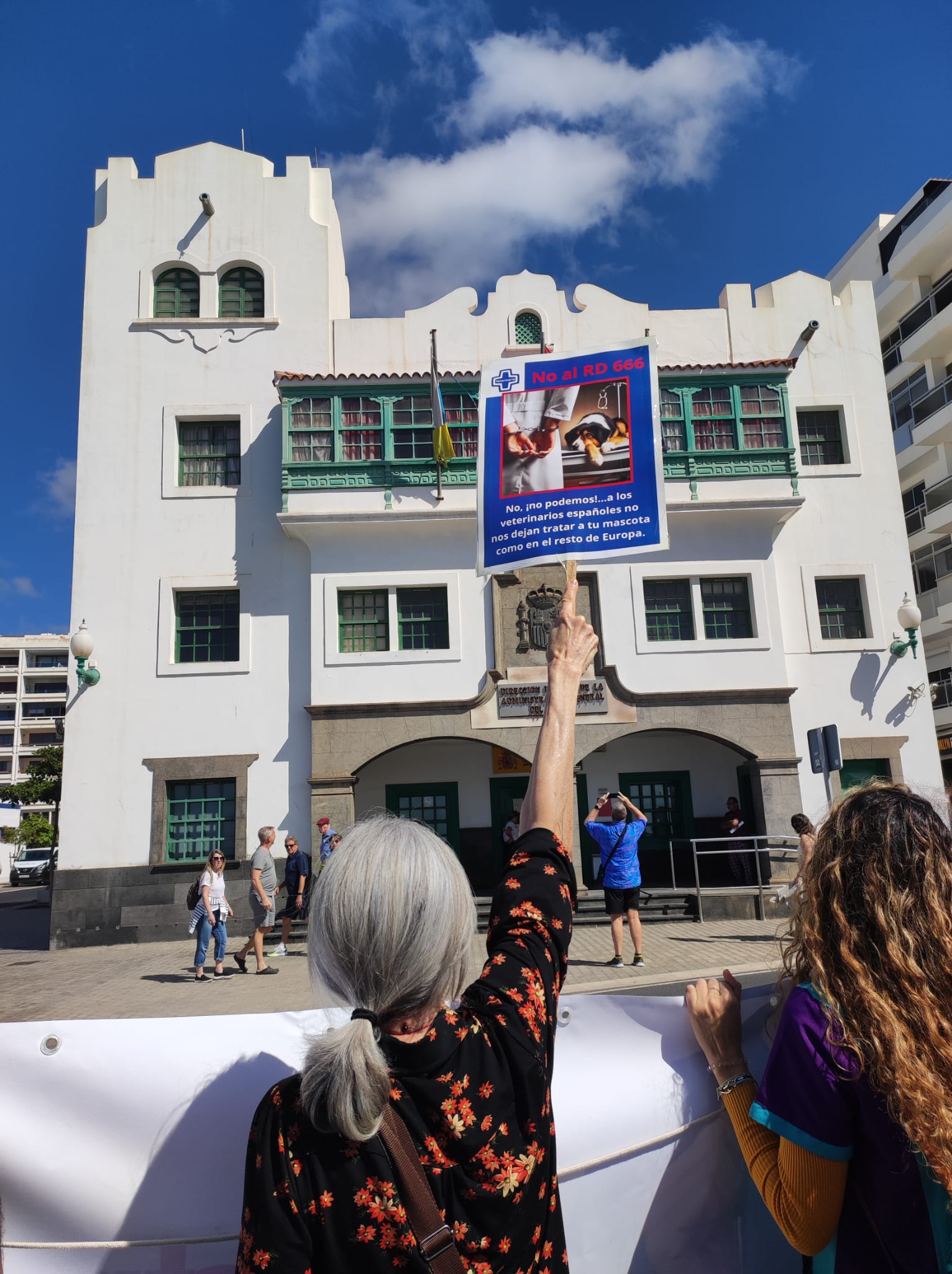 Una de las movilizaciones de los veterinarios en la isla de Lanzarote. Foto: Cedida. 