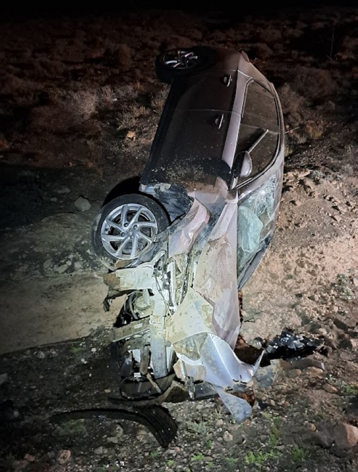 Accidente de coche en San Bartolomé. Foto: Bomberos de Lanzarote.