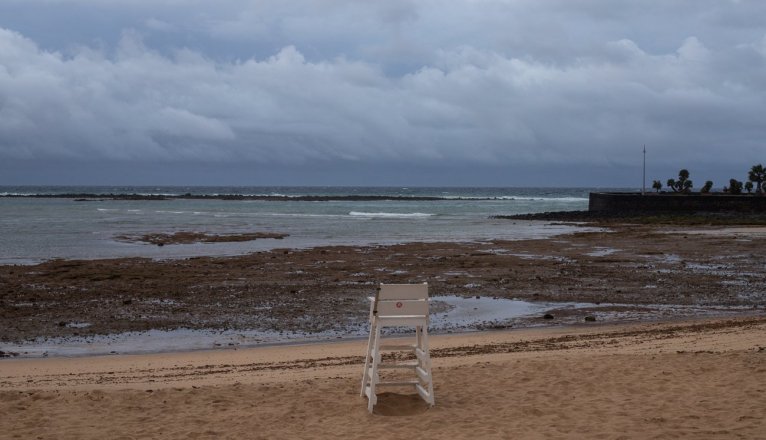 Cielos nublados en El Reducto (Arrecife) por el paso de la tormenta en Lanzarote. Foto: Andrea Domínguez.