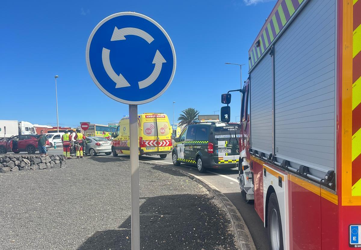 Un herido en un accidente en Arrecife 