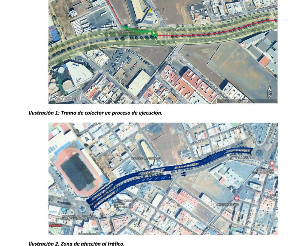 Atención a los cortes de tráfico en Arrecife por las obras del nuevo emisario terrestre de la EDAR
