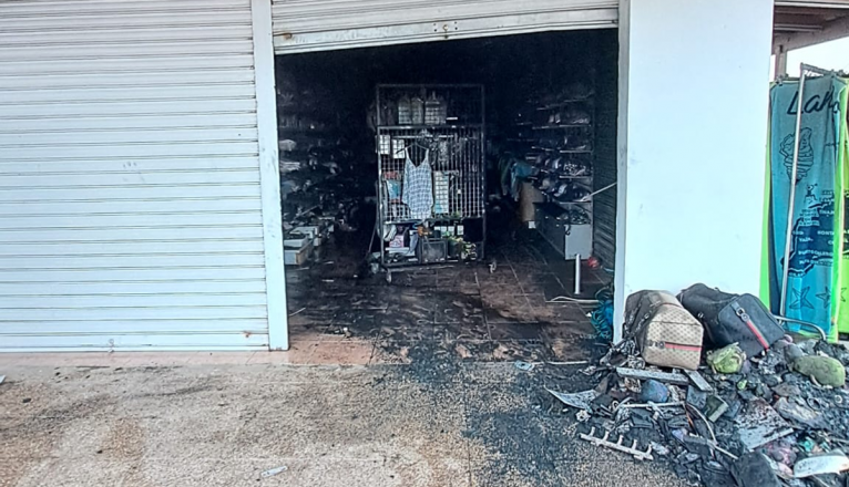 Local afectado por el incendio