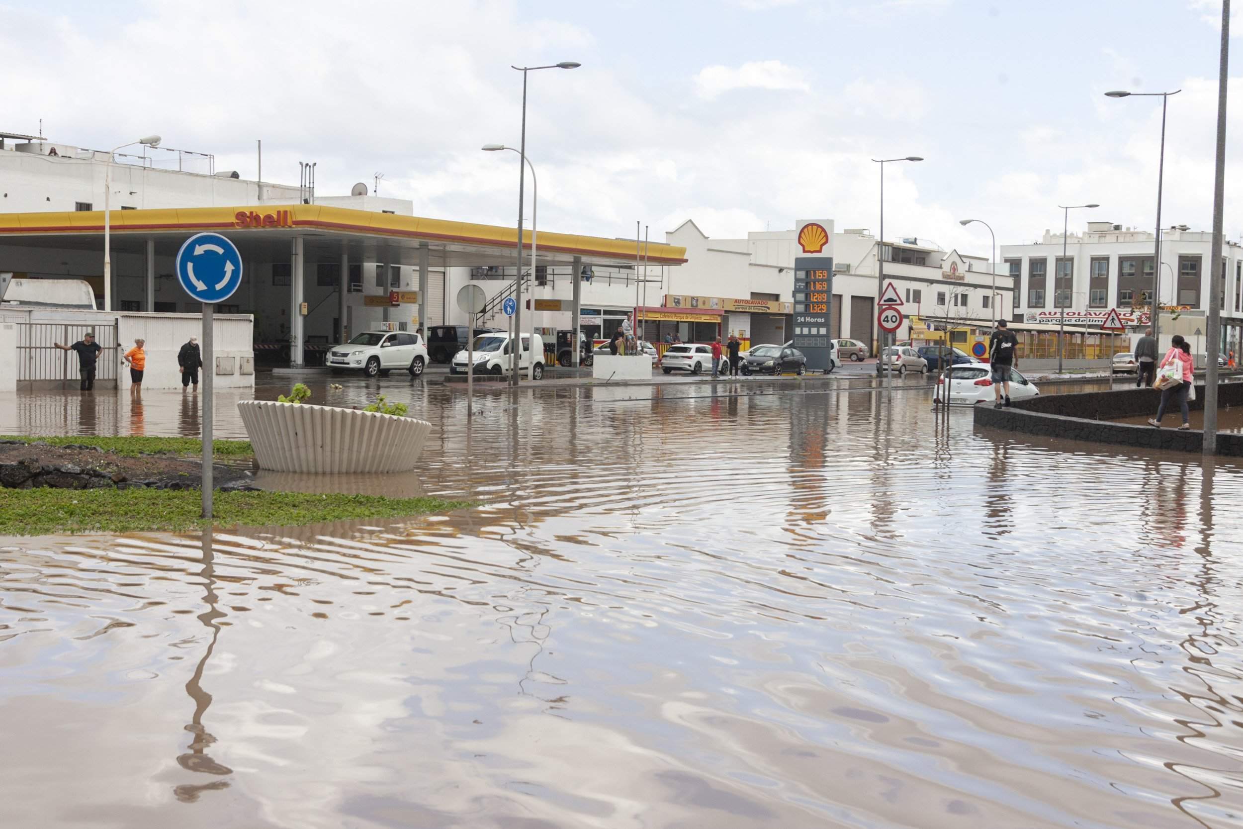 Inundaciones del pasado 12 de abril en Arrecife. Fotos: Juan Mateos.