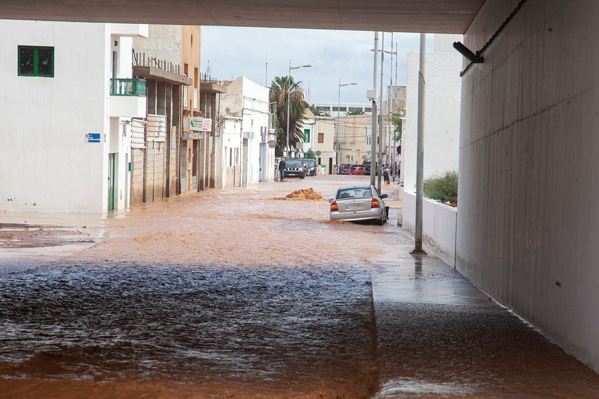 Inundaciones del pasado 12 de abril en Arrecife. Fotos: Juan Mateos.