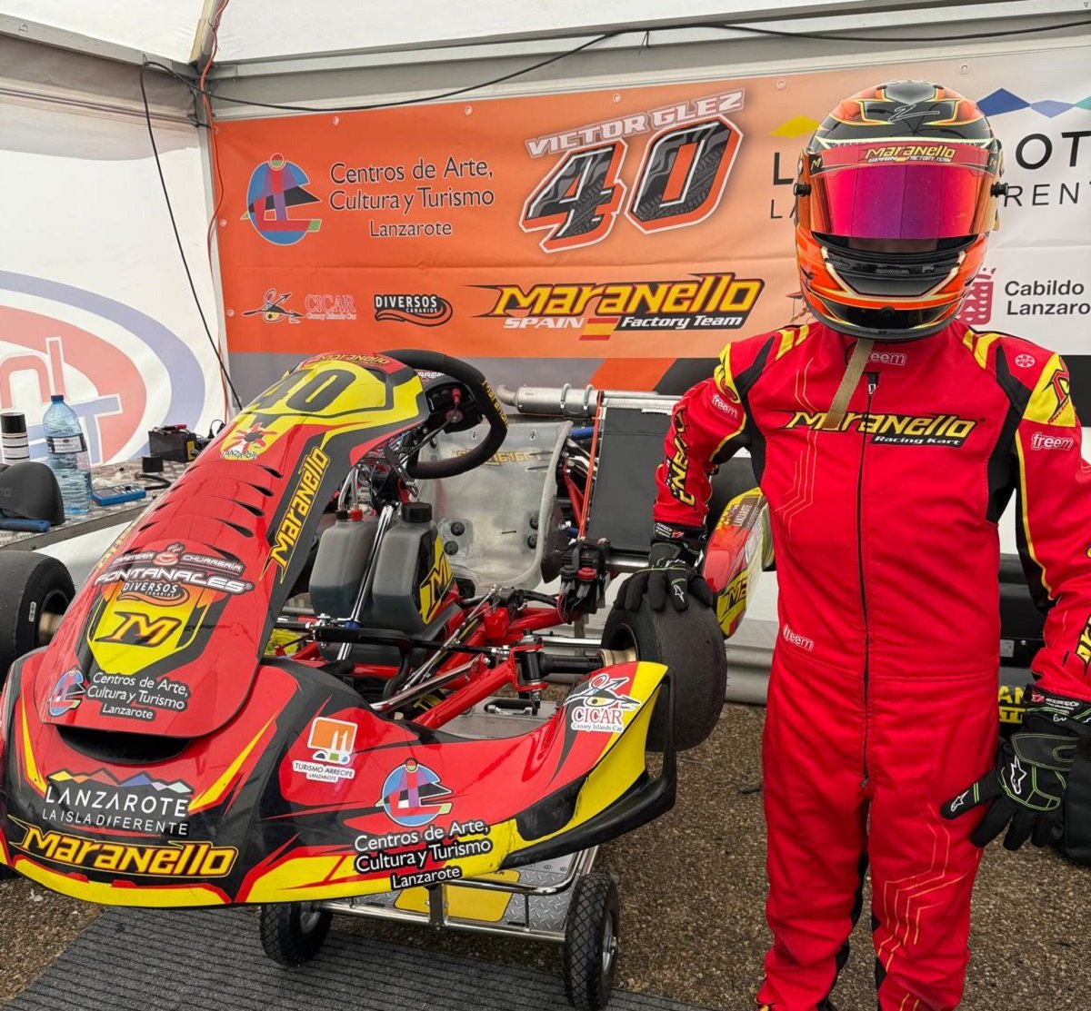 Víctor González en el Campeonato de Karting de Valencia.