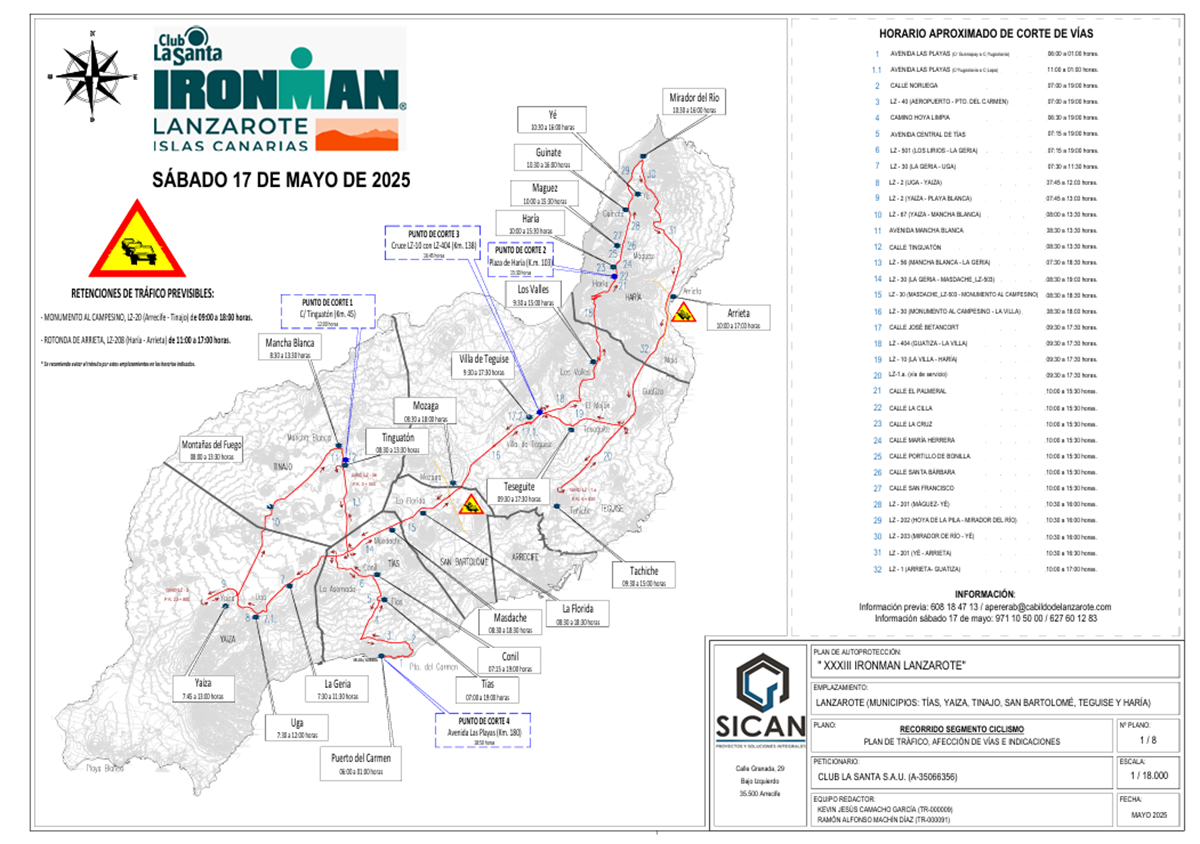 Cortes de carretera por el Ironman 2025