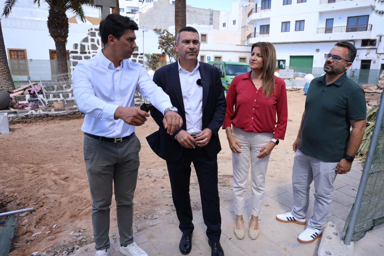 Obras de la Plaza Las Palmas en Arrecife