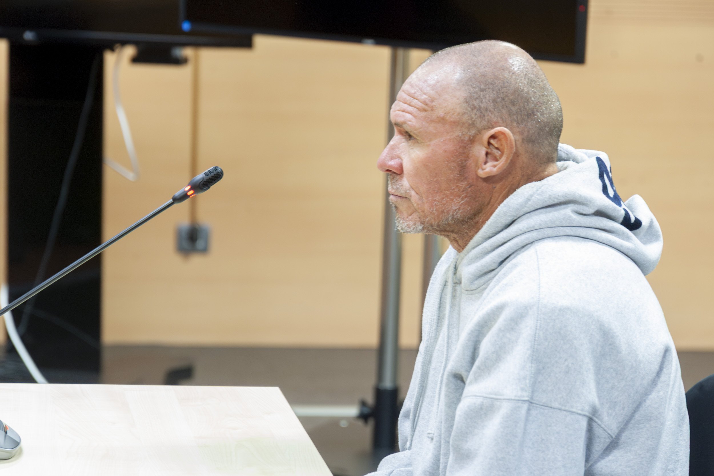 Ricardo Fernández, 'el Sepulturero de Tinajo', durante la celebración del juicio. Foto: Juan Mateos.