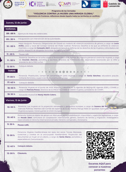 Programa de las Jornadas de Mararía. 