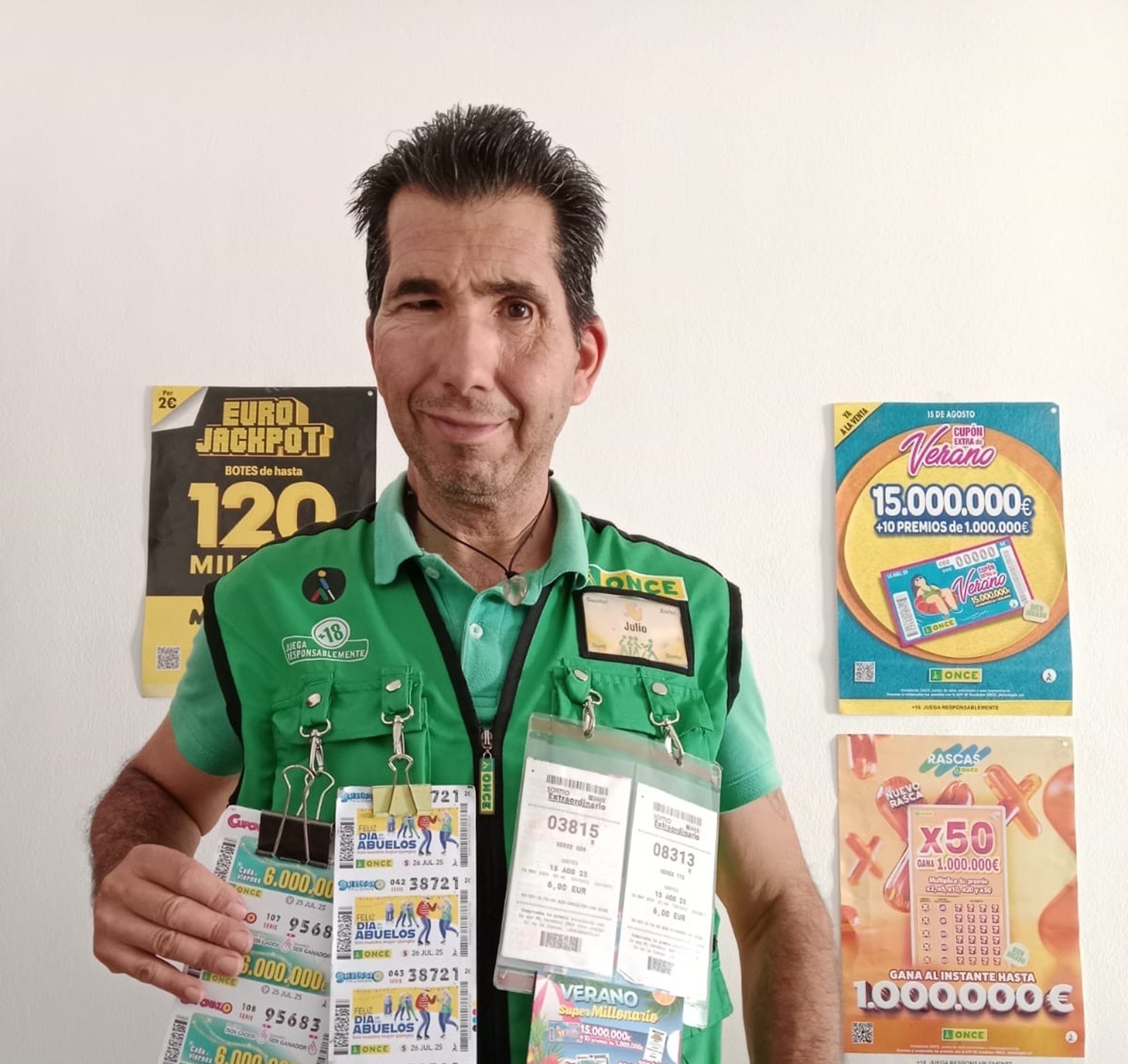 Julio Rodríguez, agente vendedor de la ONCE