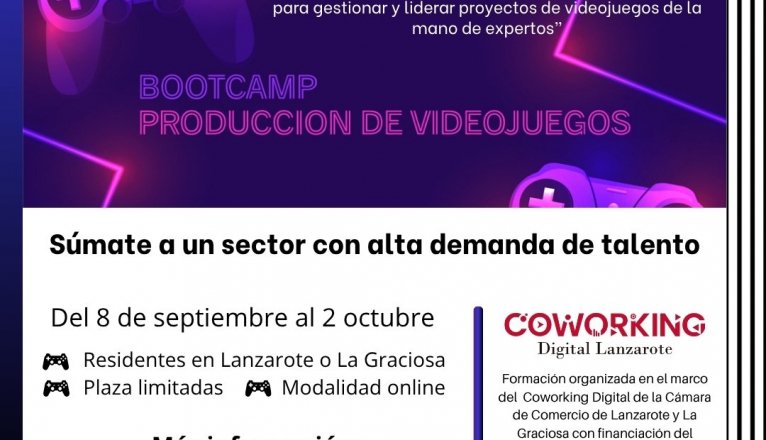 Bootcam de producción de videojuegos.