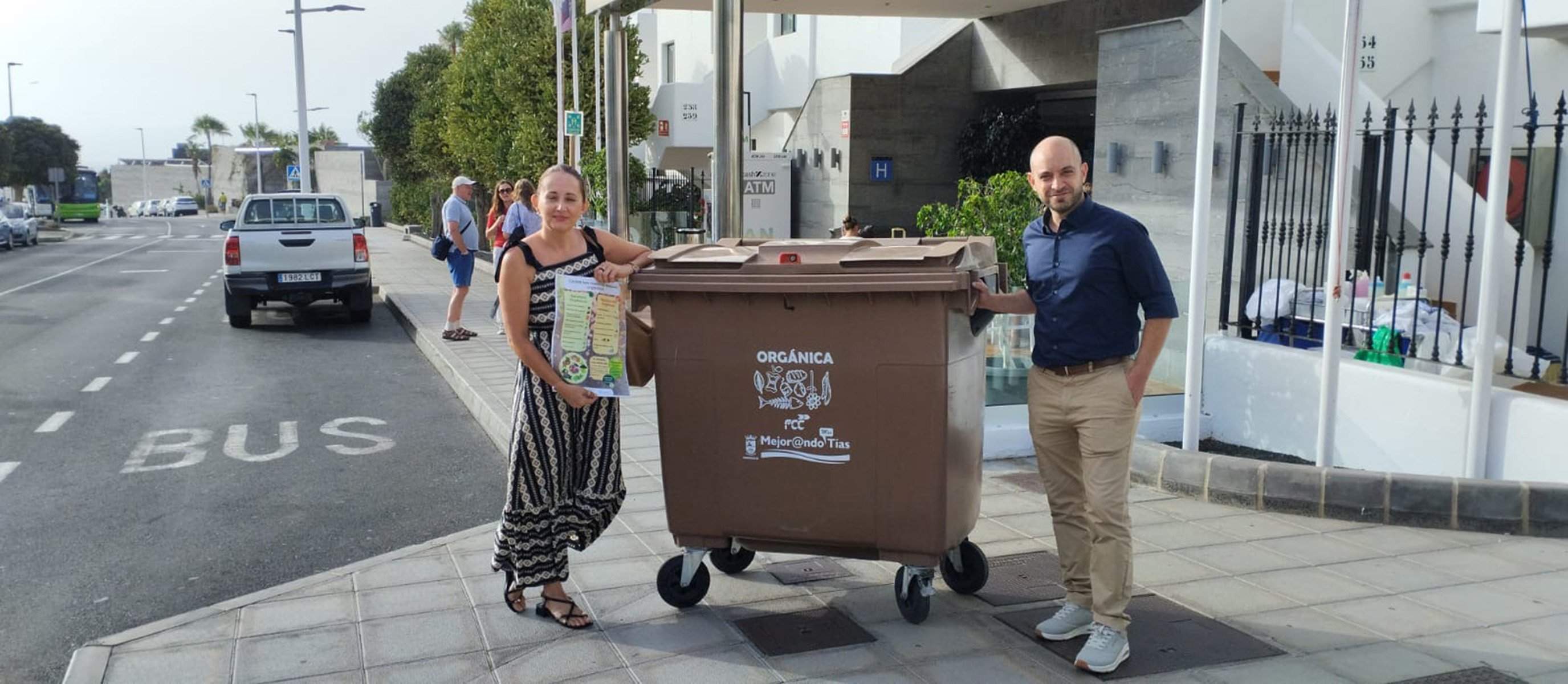 Contenedor marrón de un hotel en Puerto del Carmen. Foto: Ayuntamiento de Tías. 