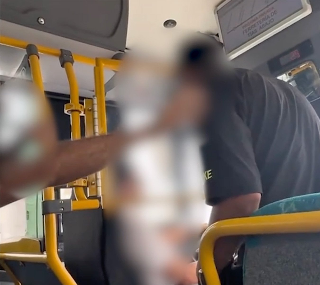 Agresión en una guagua de Lanzarote. Foto: TikTok.