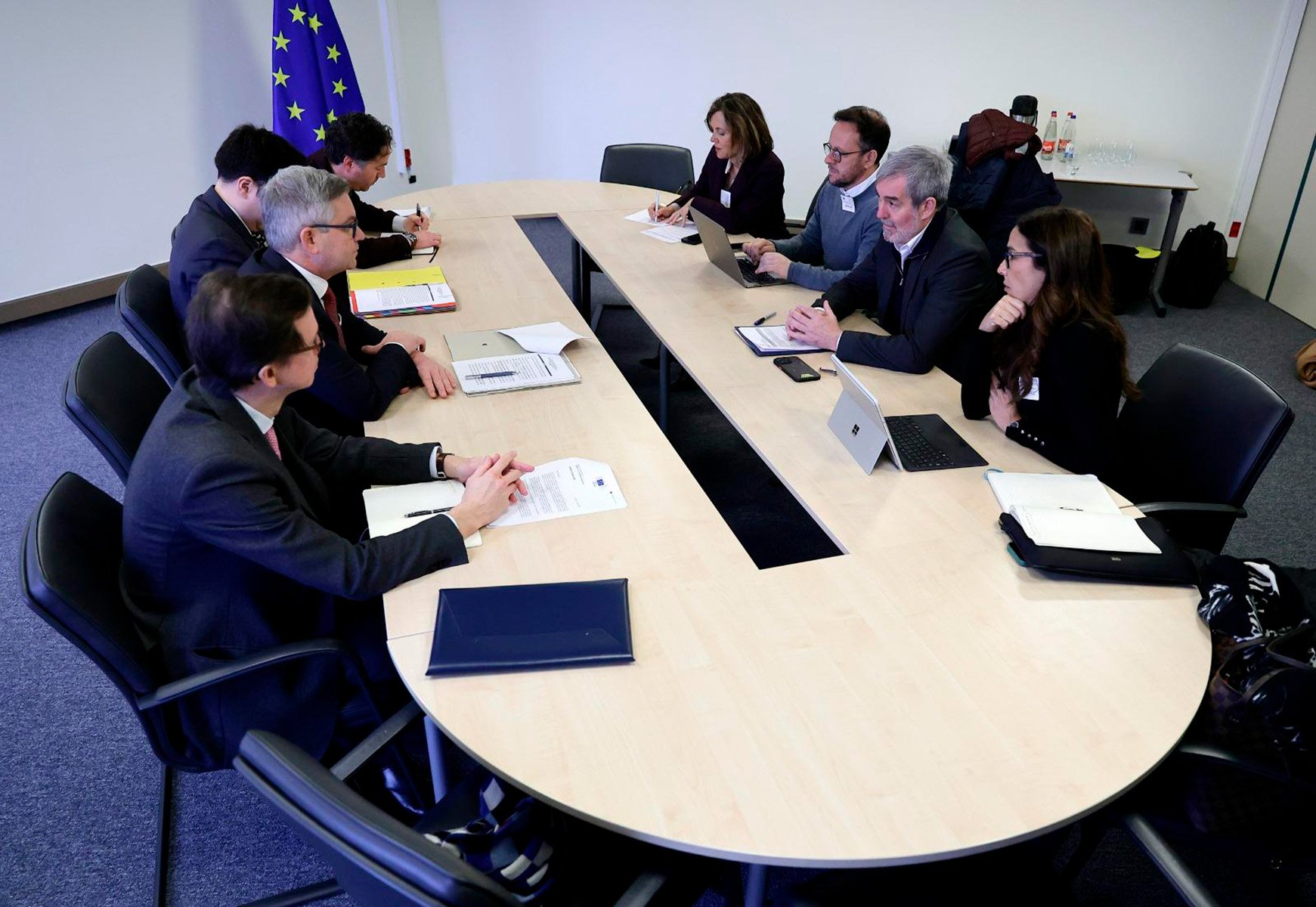 Reunión comisario de Asuntos de Interior y Migración, Magnus Brunner, el pasado enero.