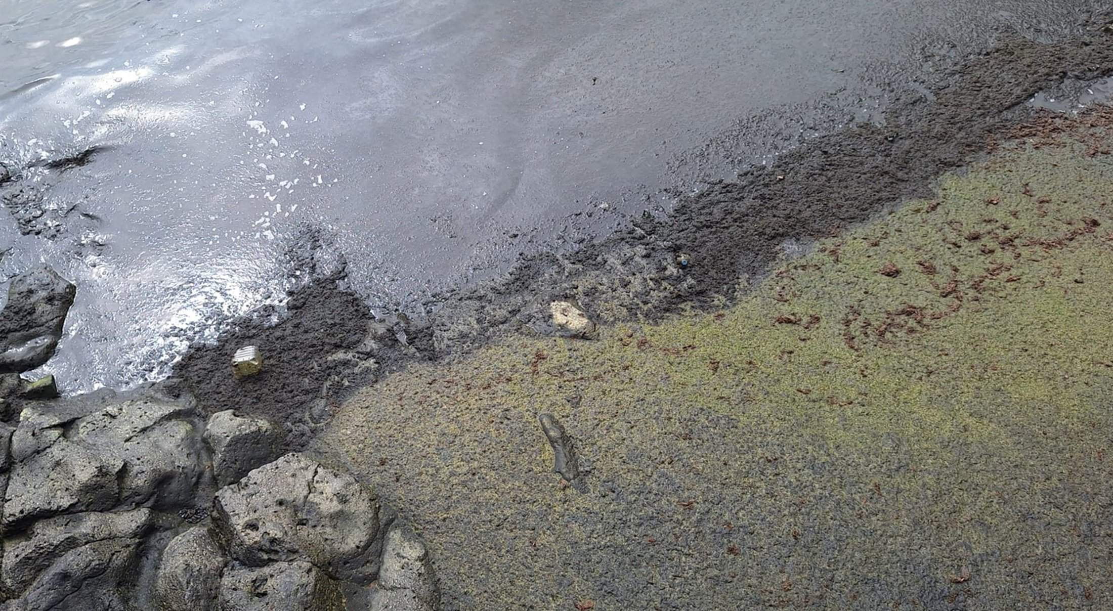 Restos de los presuntos vertidos en Punta Mujeres