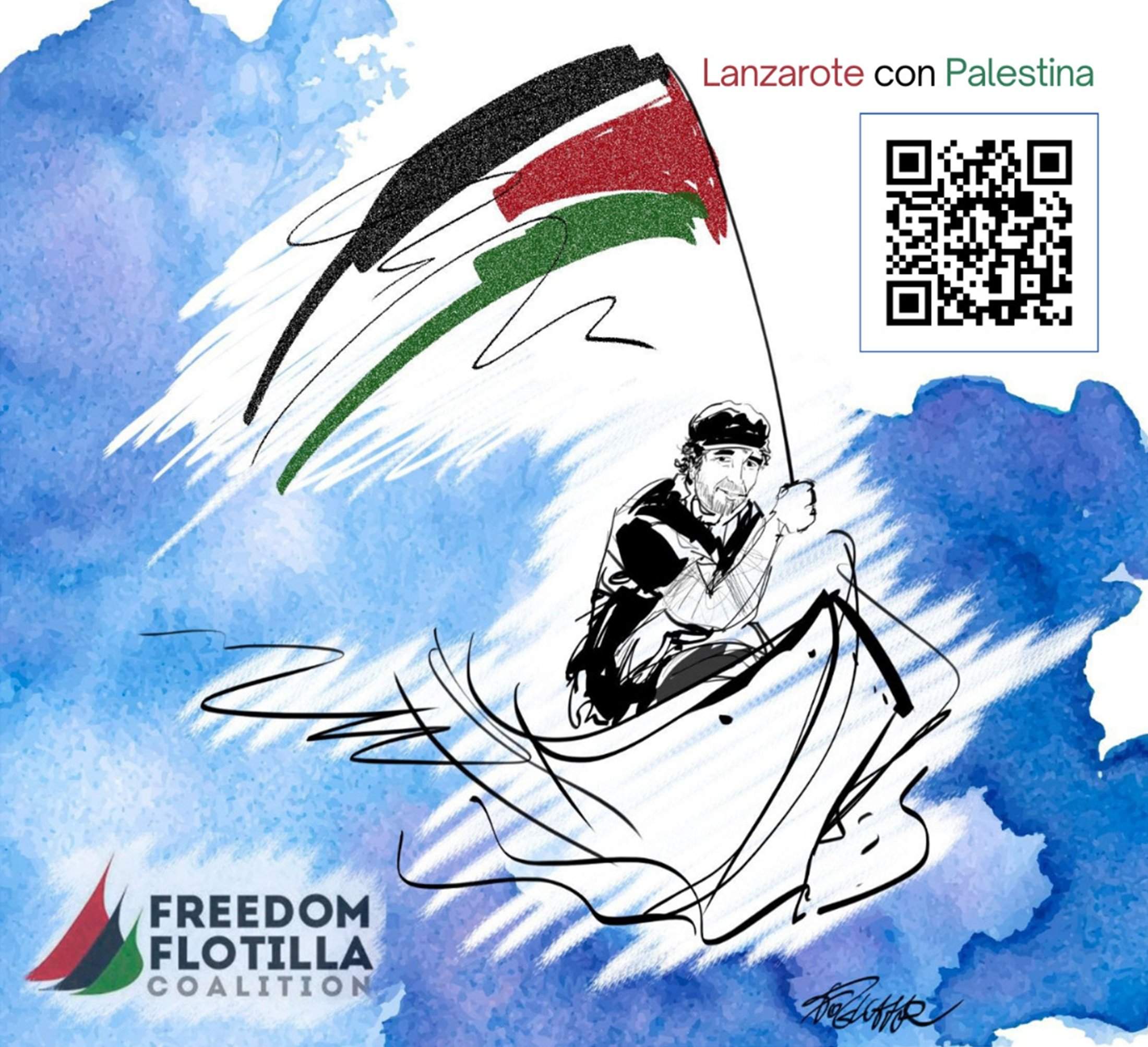 Cartel del evento de apoyo a Palestina en Arrecife