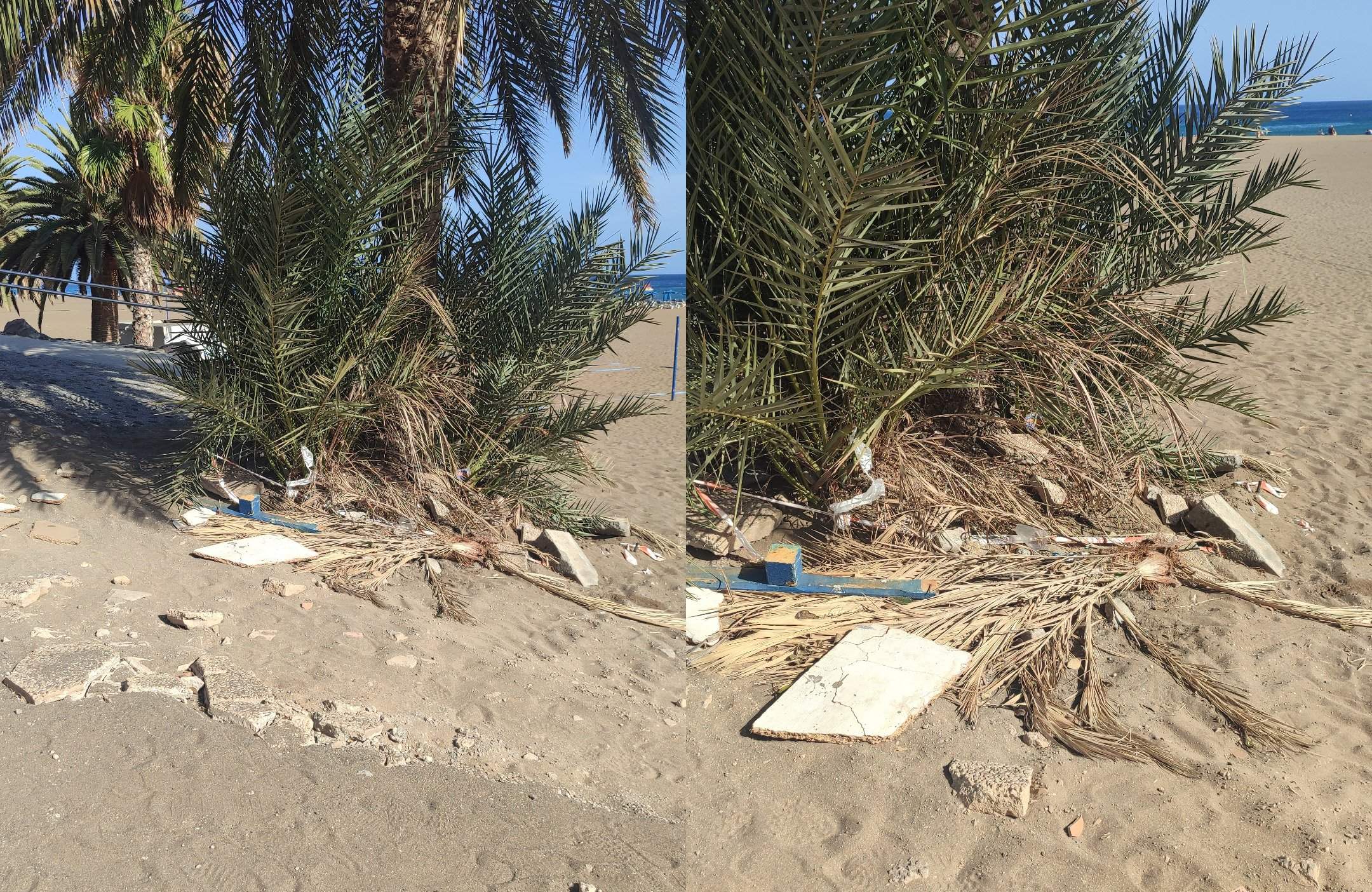 Escombros en la playa. Foto: Cedida.