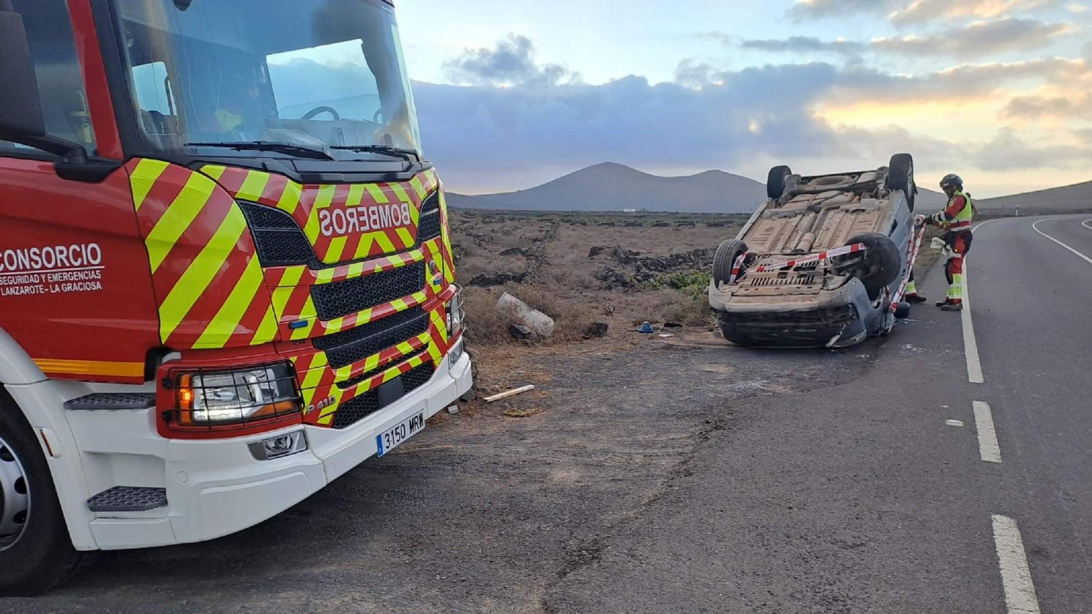 Vuelco en Lanzarote este 1 de septiembre.