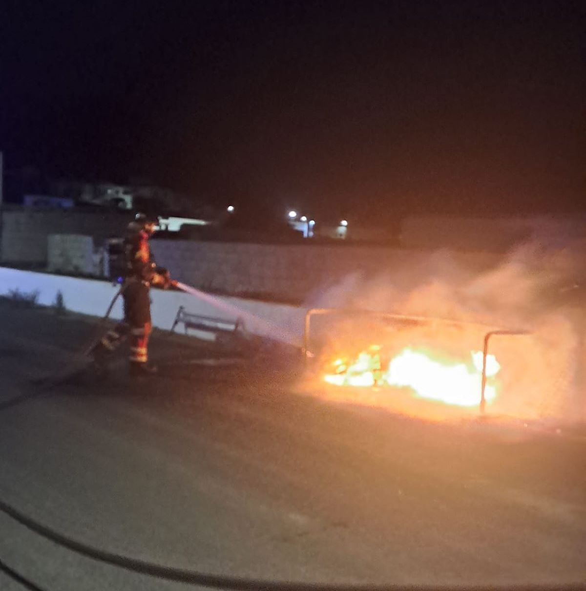 Incendio de contenedor en Soo