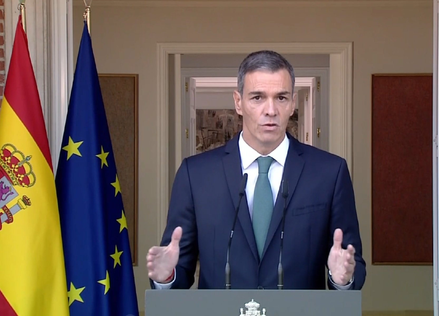 Intervención de Pedro Sánchez en La Moncloa