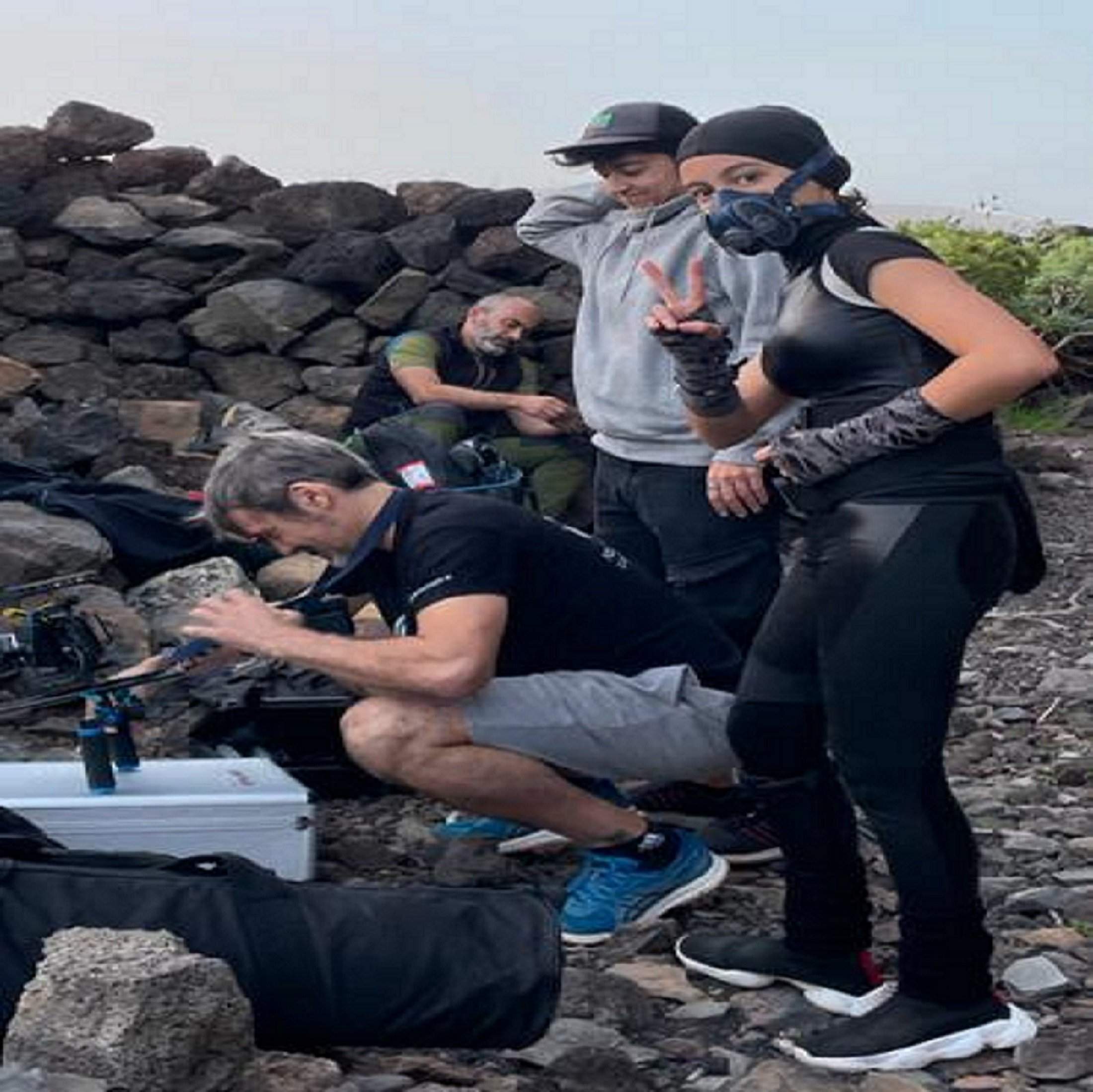 Momentos previos de grabación en el exterior. Archivo personal: Francisco García