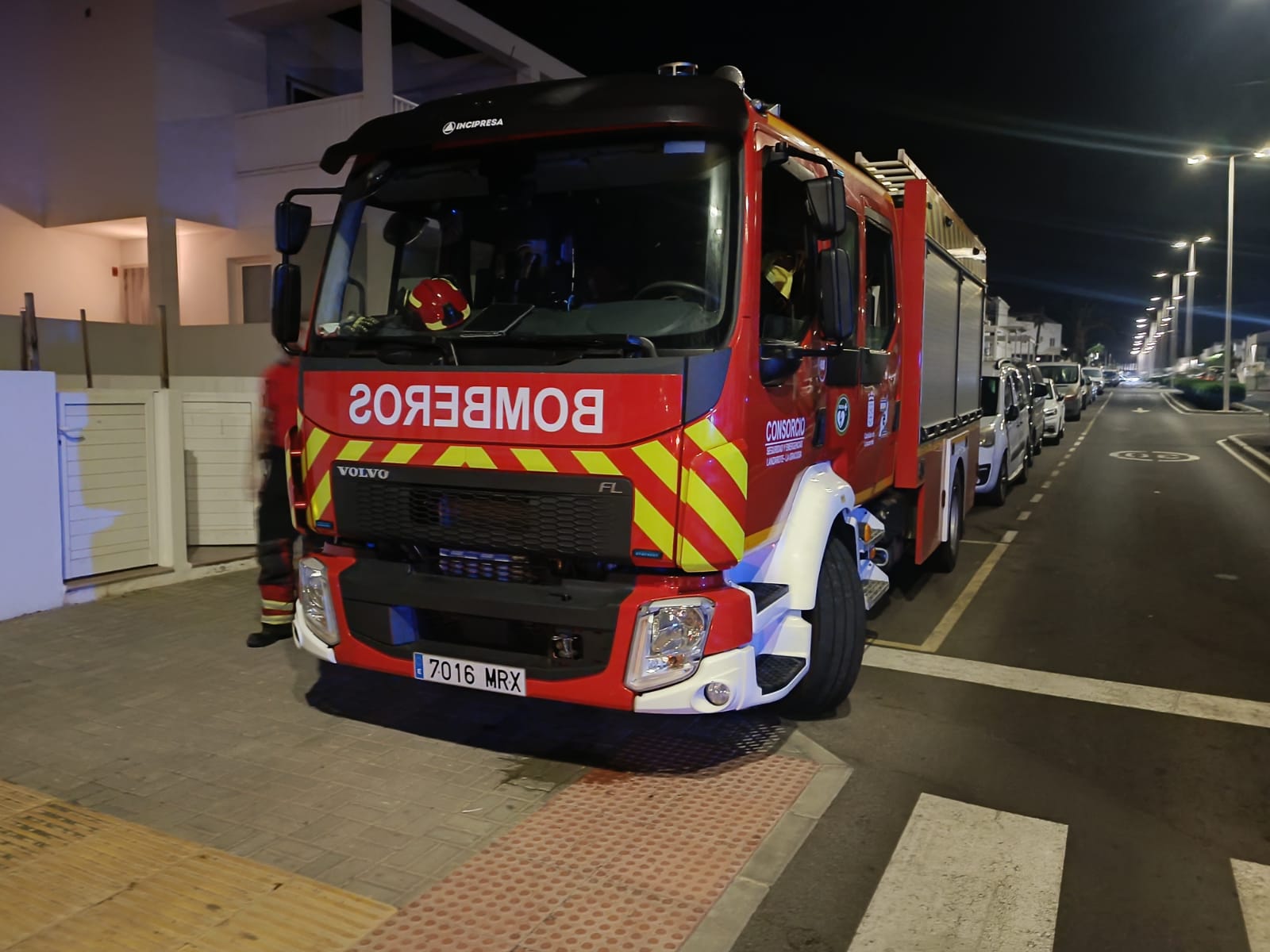 El camión de Bomberos del Consorcio de Seguridad y Emergencias de Lanzarote.