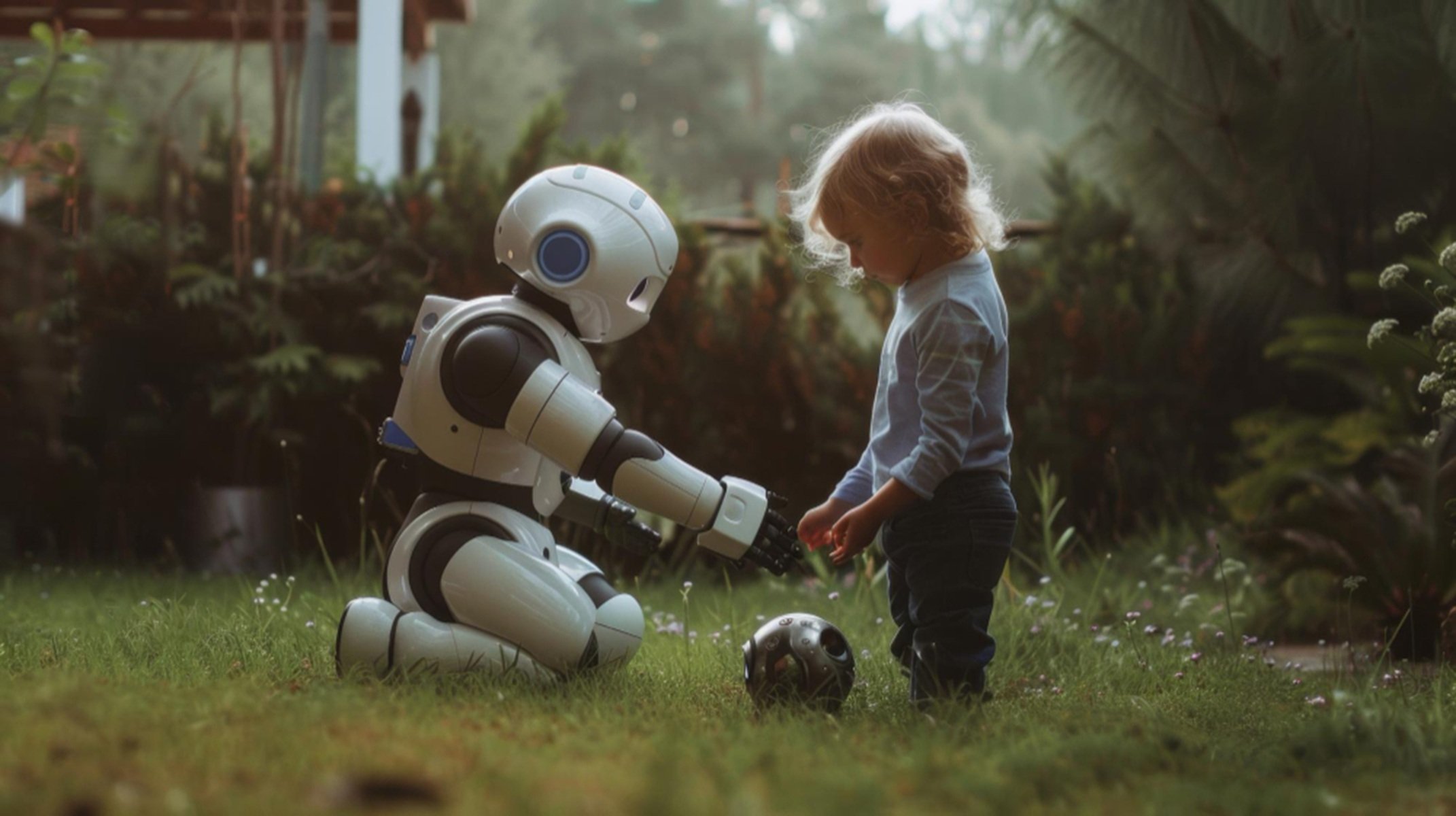 Un robot y una niña