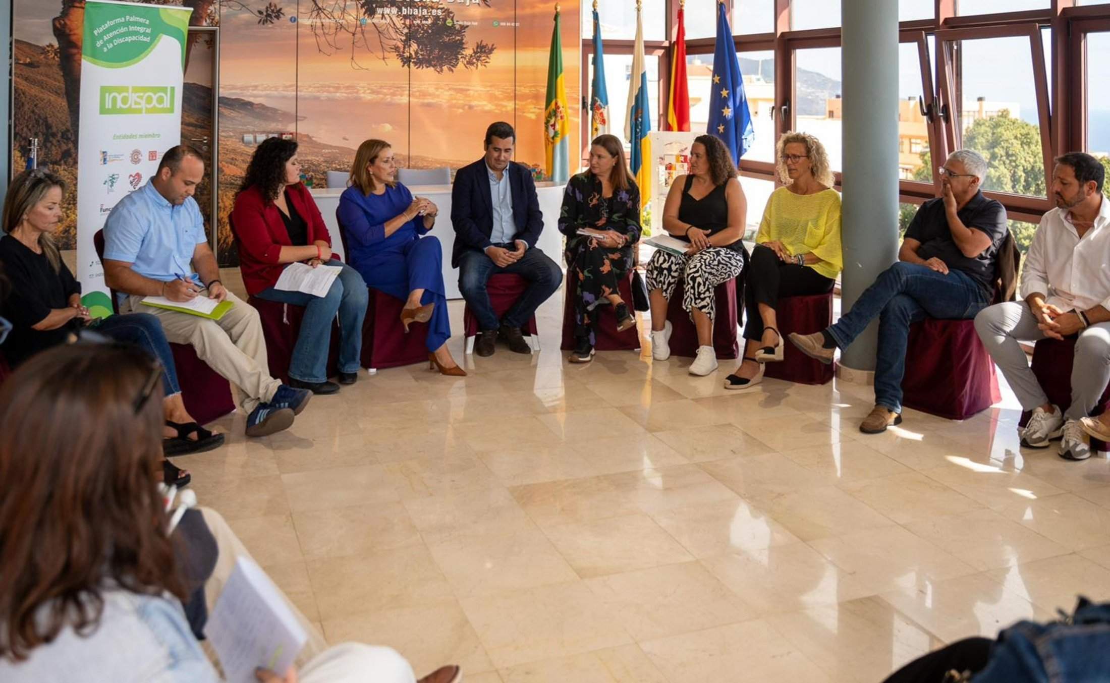 Astrid Pérez en su visita en La Palma