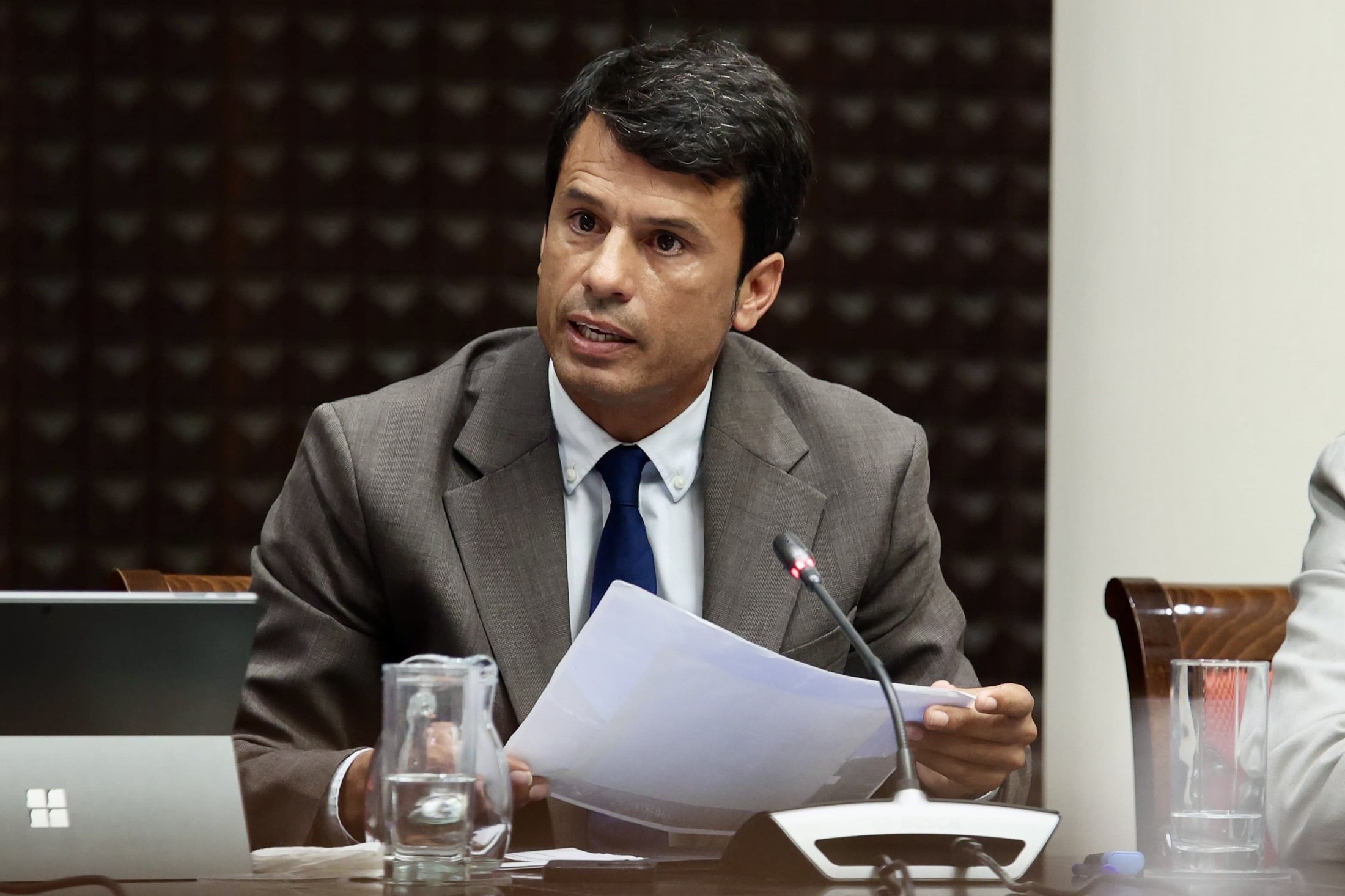 Marcos Bergaz (PSOE) en el Parlamento hoy viernes e