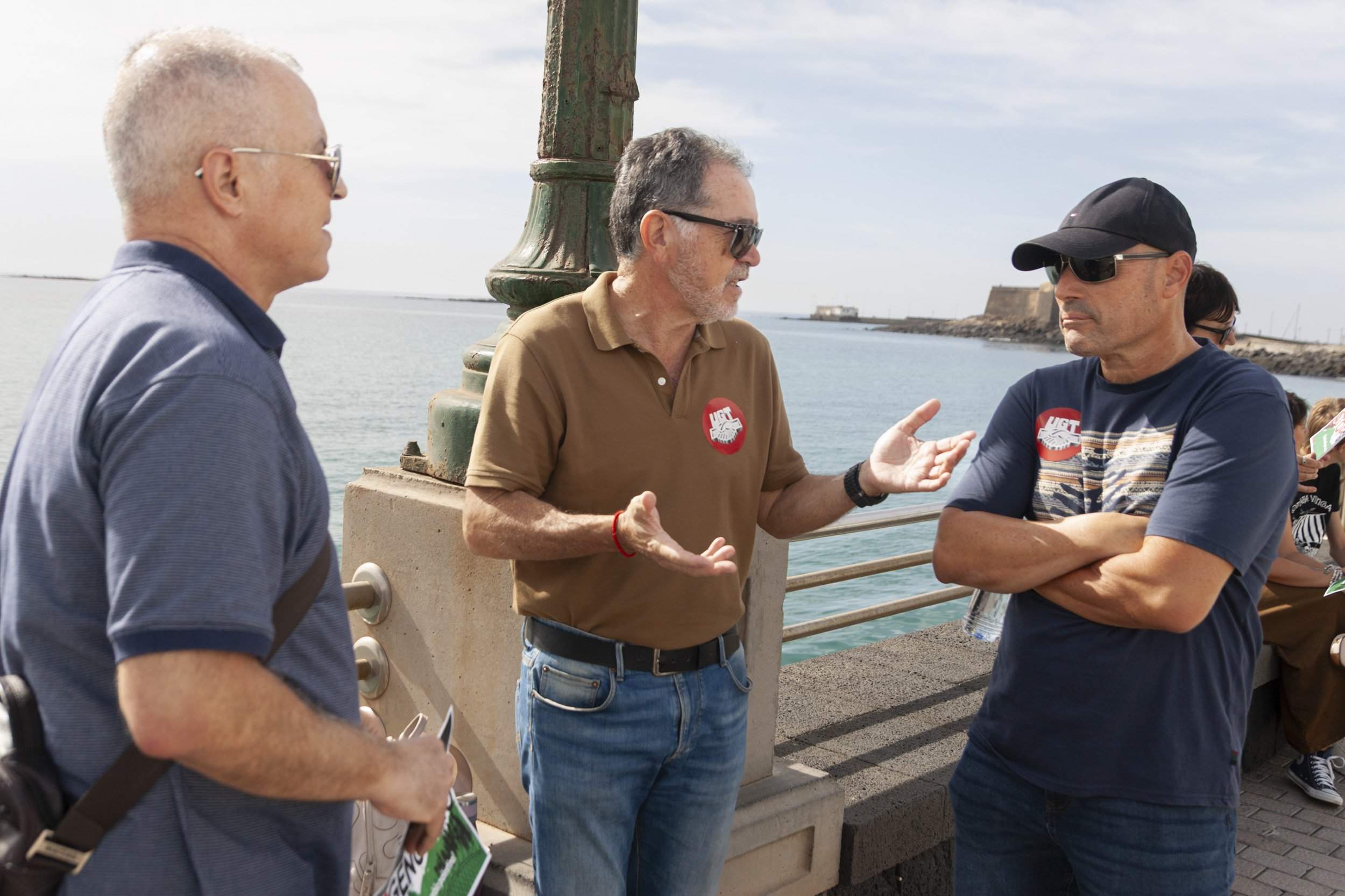 Concentración de UGT por Palestina en Lanzarote. Foto: Juan Mateos.