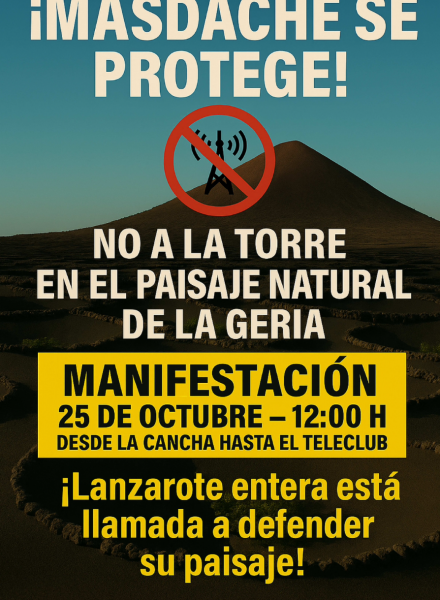 Manifestación contra la torre de comunicación en Masdache.