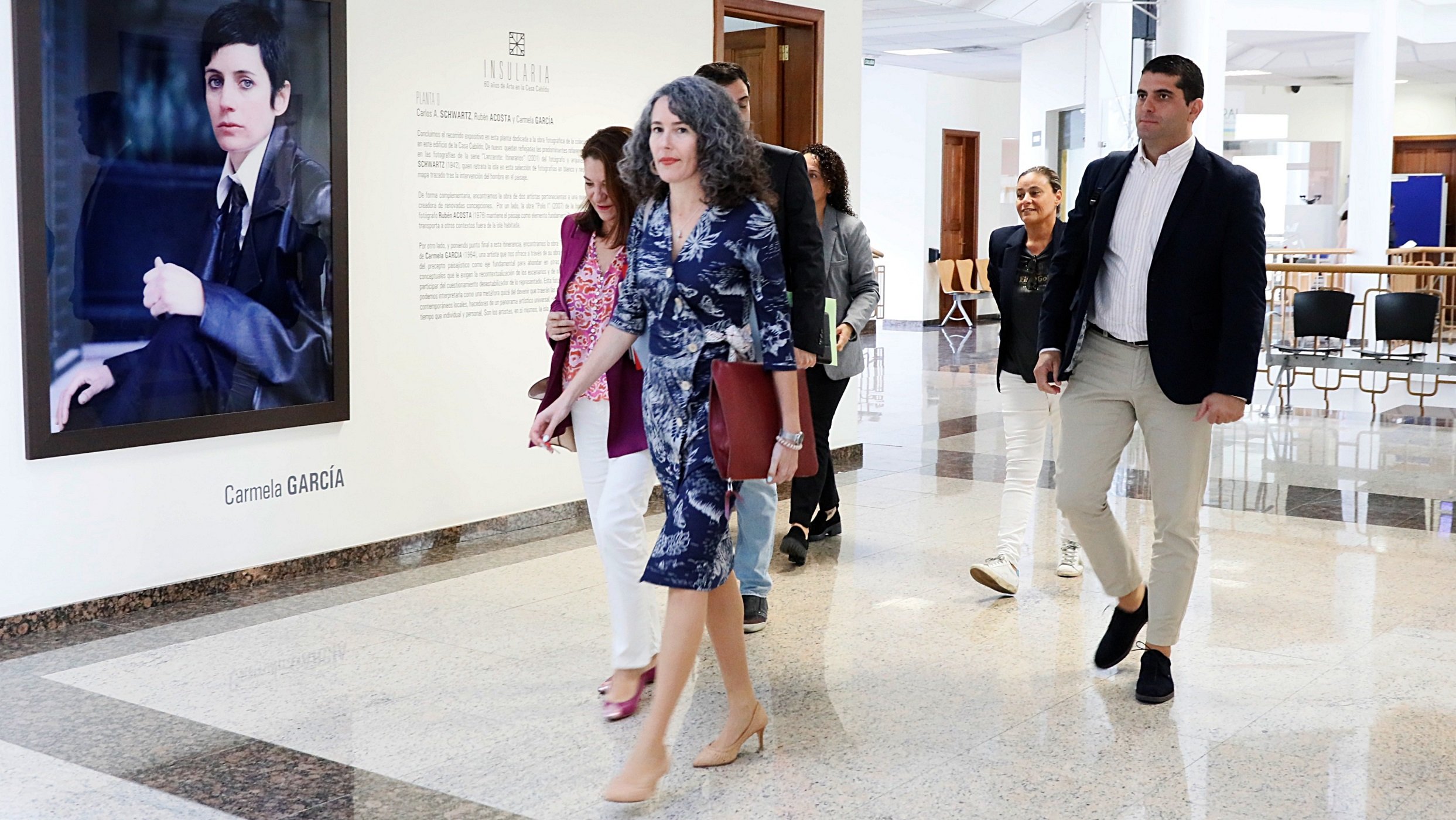 Ariagona González. Grupo socialista llegando al pleno.