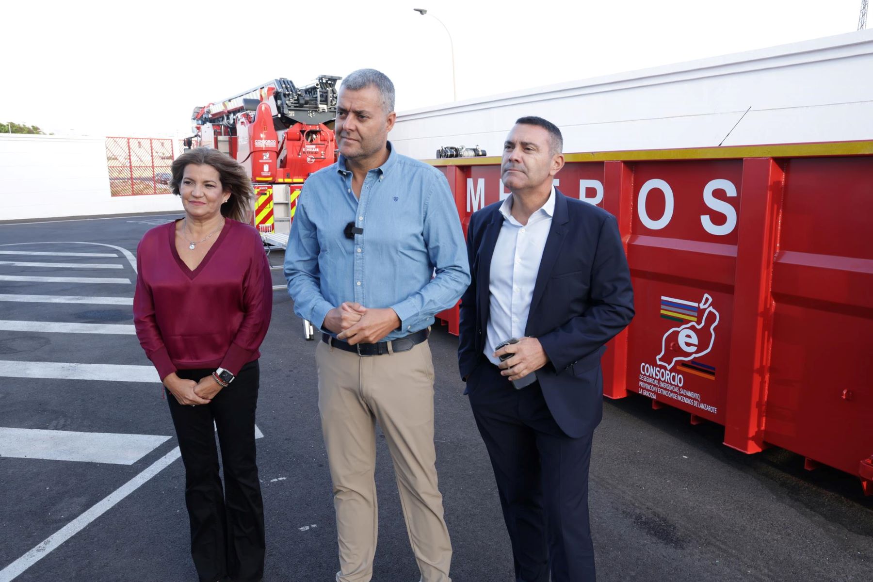 El presidente del Cabildo, la vicepresidenta y el presidente del Consorcio de Seguridad y Emergencias