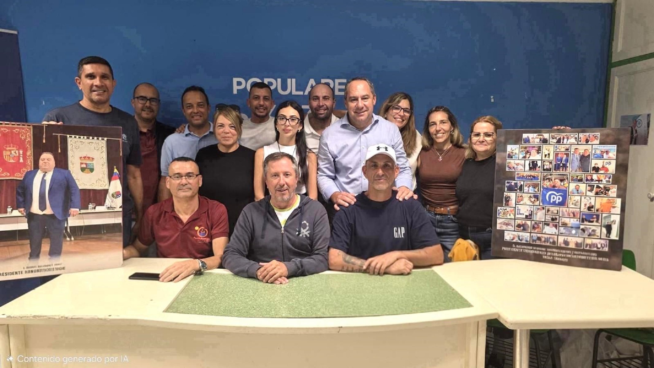 El presidente del PP de Yaiza, Juan Monzón, junto a algunos miembros del Comité de Yaiza. 