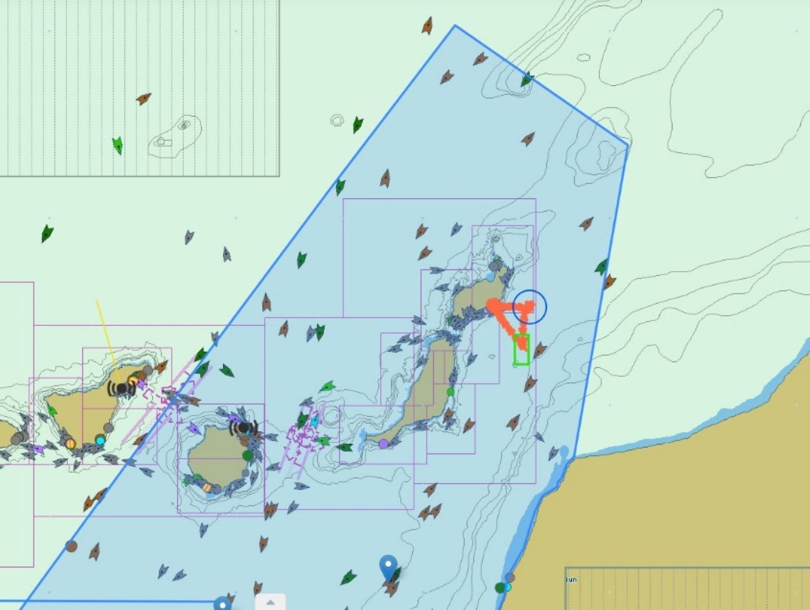 Mapa de Salvamento Marítimo donde se realizaron los rescates 