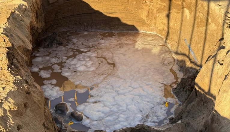 Una de las zanjas abiertas en El Reducto. Foto: Andrea Domínguez. Una de las zanjas abiertas en El Reducto. Foto: Andrea Domínguez.