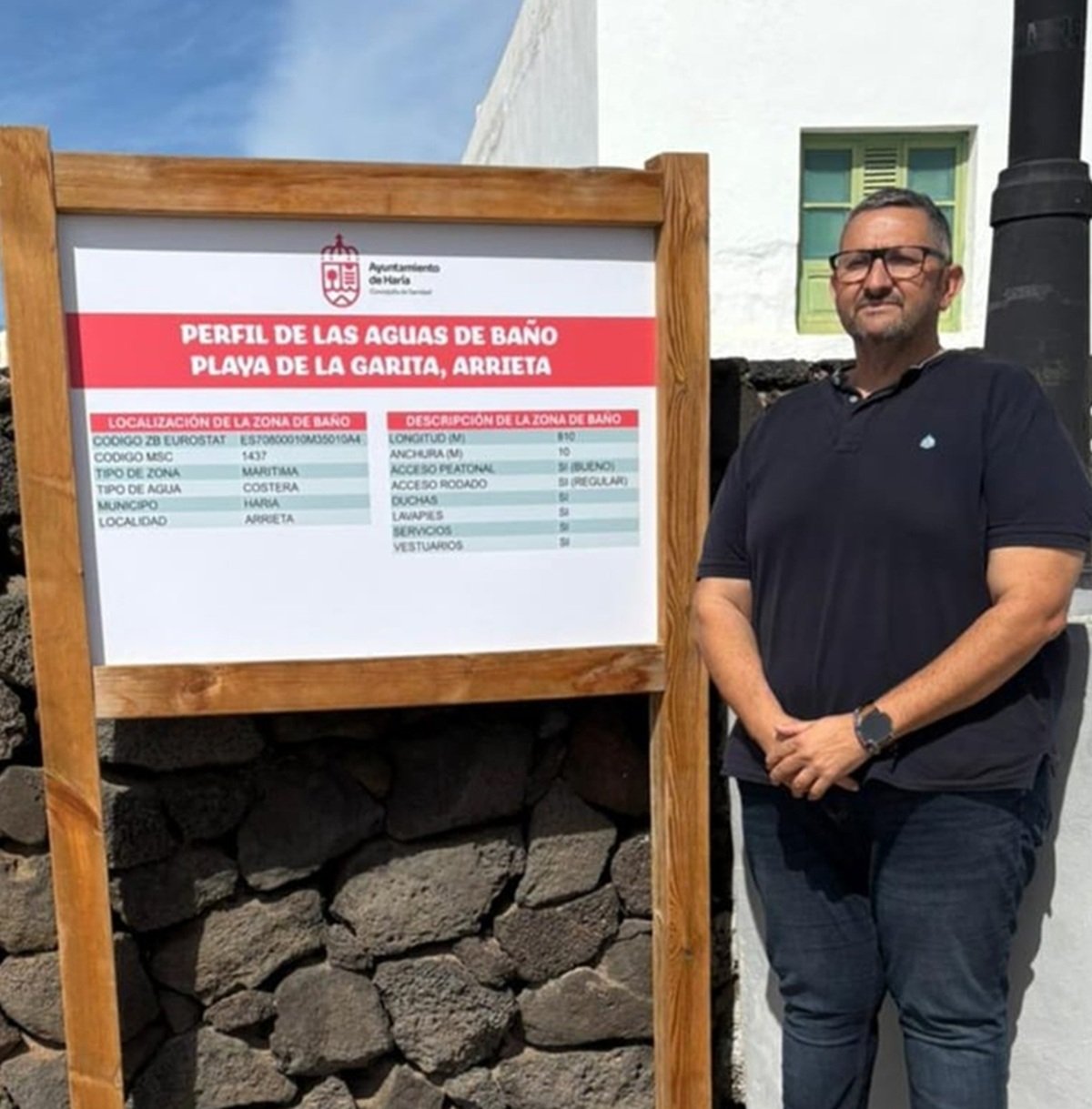 Cartelería en zonas de baño de Haría