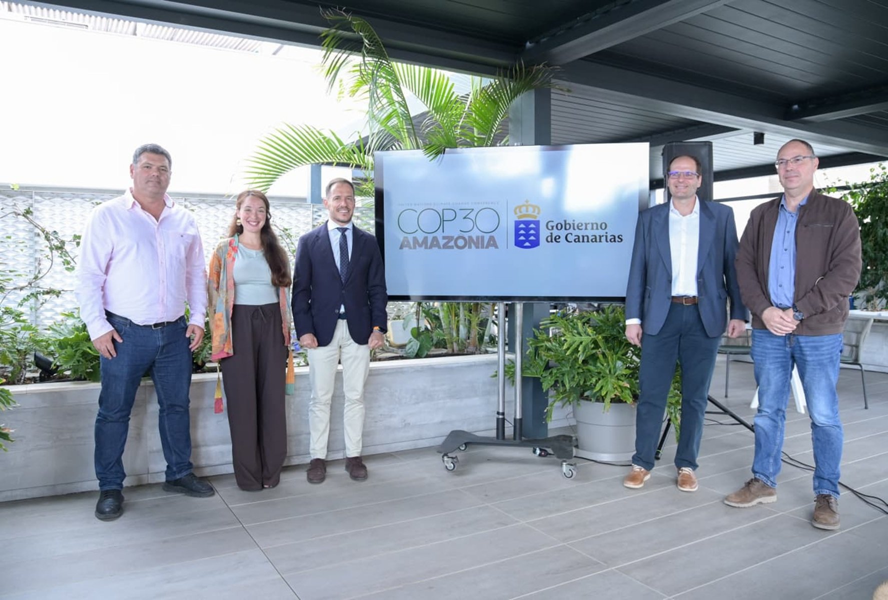 Foto de grupo de la delegación canaria en la COP30. Cambio climático. 