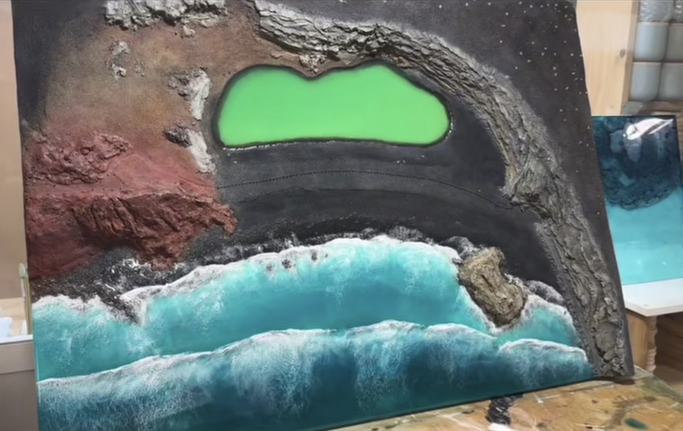 Imagen del cuadro del Charco de Los Clicos. Foto: Álvaro Varela