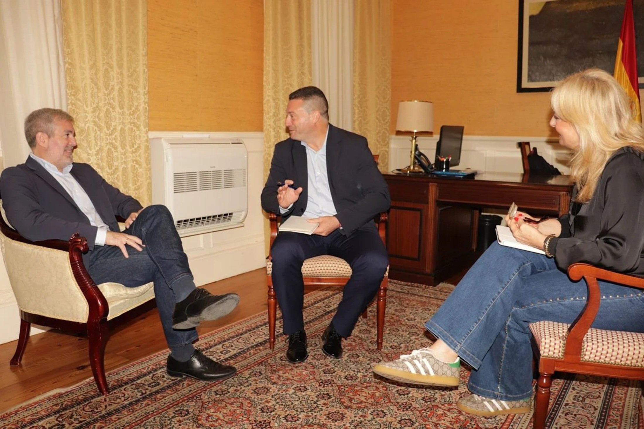 Fernando Clavijo, Óscar Noda y Esther Monzón