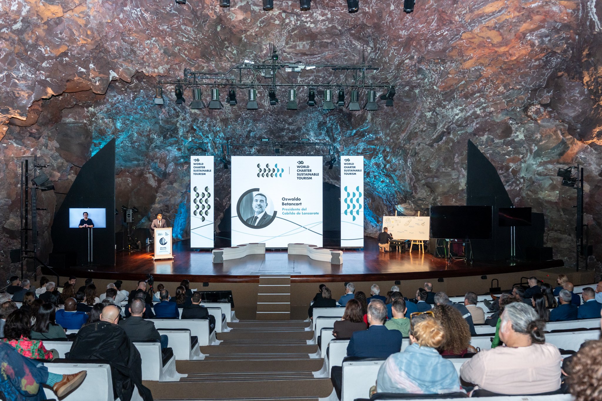 Inauguración del acto de adopción de la Carta Mundial del Turismo Sostenible +30. Foto: La Voz Inauguración del acto de adopción de la Carta Mundial del Turismo Sostenible +30. Foto: La Voz